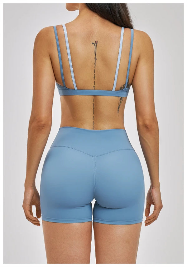 SPARK Women's Double-layer Fake Two-piece Color-Blocking Yoga Bra ZC6116