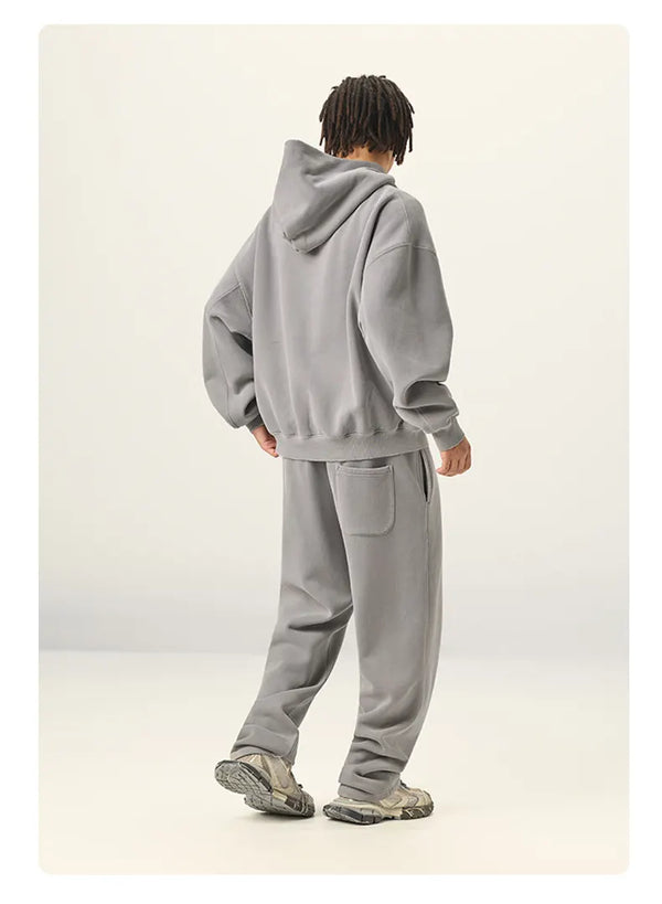 SPARK Unisex Washed-Style Plush-Lined Sweatshirt Set PL8305