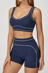 SPARK Contrast Color Folded High Waist Shorts ZC7028