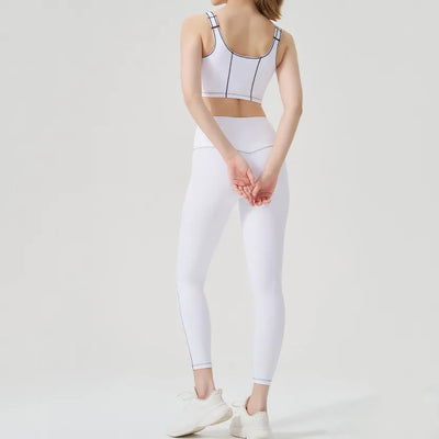 SPARK Contrast Color Line 2 Piece Yoga Suit QY4037