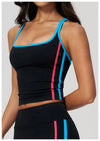 SPARK Women’s Color-Block Crossover Backless Workout Tank Top ZC2578