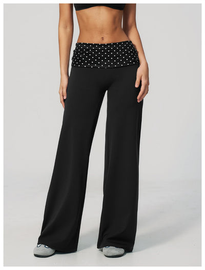 SPARK Retro Polka Dot Fold-Over Yoga Pants ZC4549