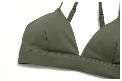 SPARK Women's Brushed V-Neck Cross-Back Yoga Bra ZC8793