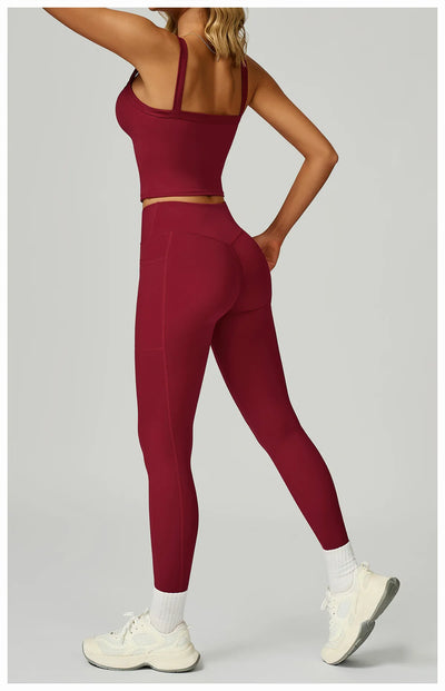 SPARK Cross High Waist Yoga Pants With Pockets For Women ZC2030