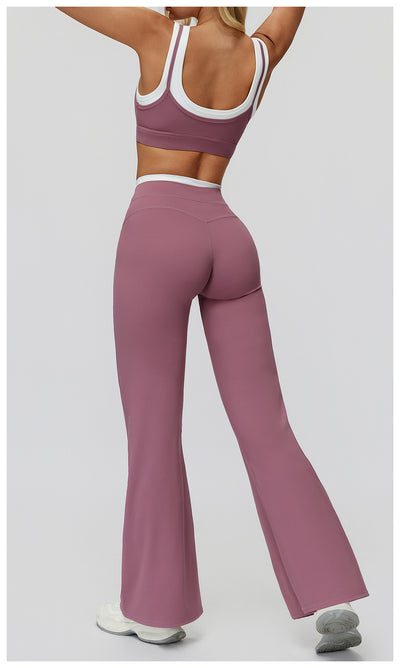 SPARK Fake Two-Piece Yoga Sports Bra with Ribbed Design ZC3129