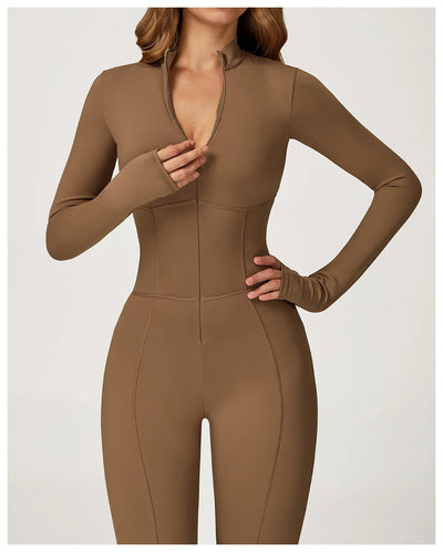 SPARK Plush Warm Stand Collar Zipper Long-sleeved Jumpsuit ZC5050