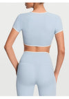 SPARK Contrast Color Short-Sleeve Yoga Tops RX6008