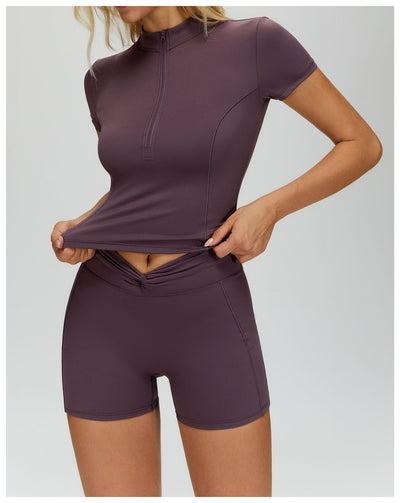 SPARK Half-zip Yoga Fitness Short Sleeved ZC4514