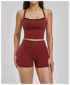 SPARK Women’s 2-in-1 Color Block Cross Back Yoga Tank Top ZC6116