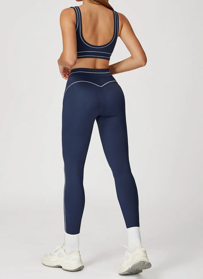SPARK Contrast Color Sanded Folded High Waist Leggings ZC7028