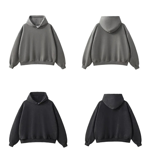 SPARK Unisex Washed-Style Plush-Lined Sweatshirt Set PL8305