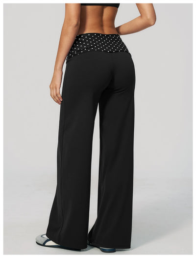 SPARK Retro Polka Dot Fold-Over Yoga Pants ZC4549
