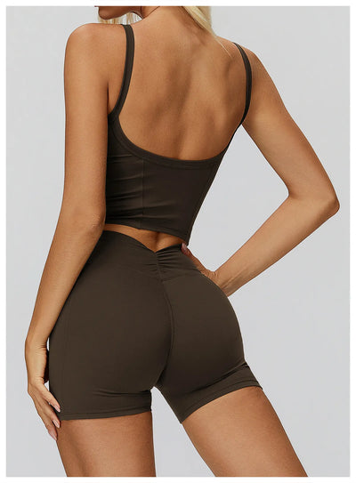 Women's tank top for yoga and running in coffee