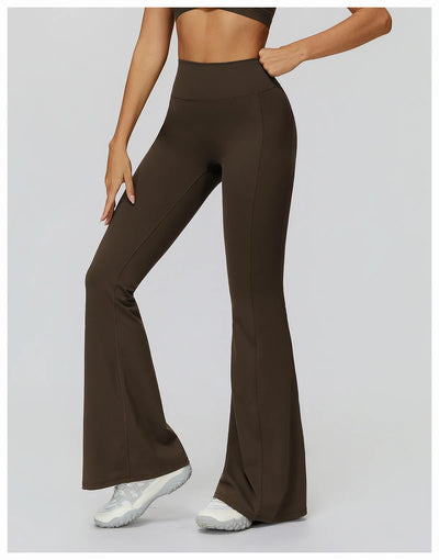 Back Waist Scrunch Flared Pants for Women 