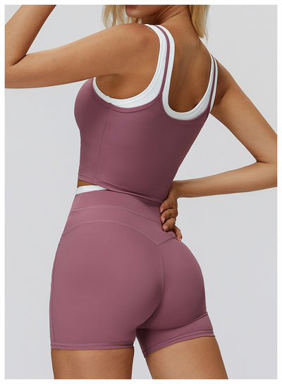 SPARK Two-piece Split Yoga Tank Top For Women ZC3129