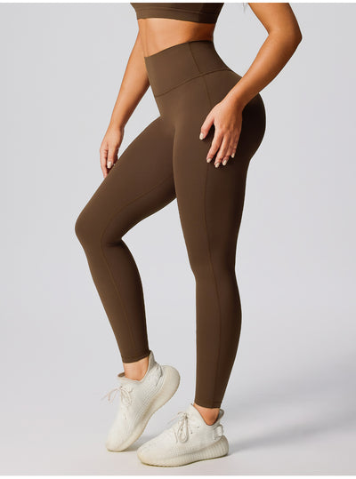 1SPARK Sexy Gym Fitness Running Tights for Women in brown side