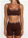 SPARK Color-blocked Leopard Print Yoga Two-piece Set HHNH107