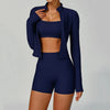 SPARK Ribbed Stand-up Collar Slim Yoga JacketZC3093