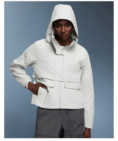 SPARK Outdoor Windbreaker with Storable Hooded Jacket For Women DQ25125