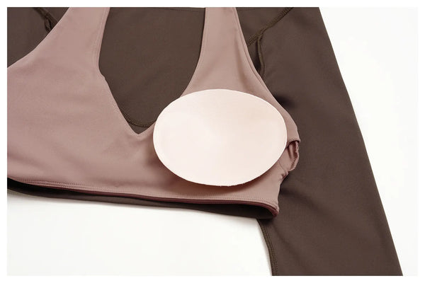 Spark Women's 2-in-1 Halter Long Sleeve Yoga Crop Top ZC2588