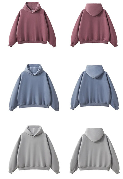 SPARK Unisex Washed-Style Plush-Lined Sweatshirt Set PL8305