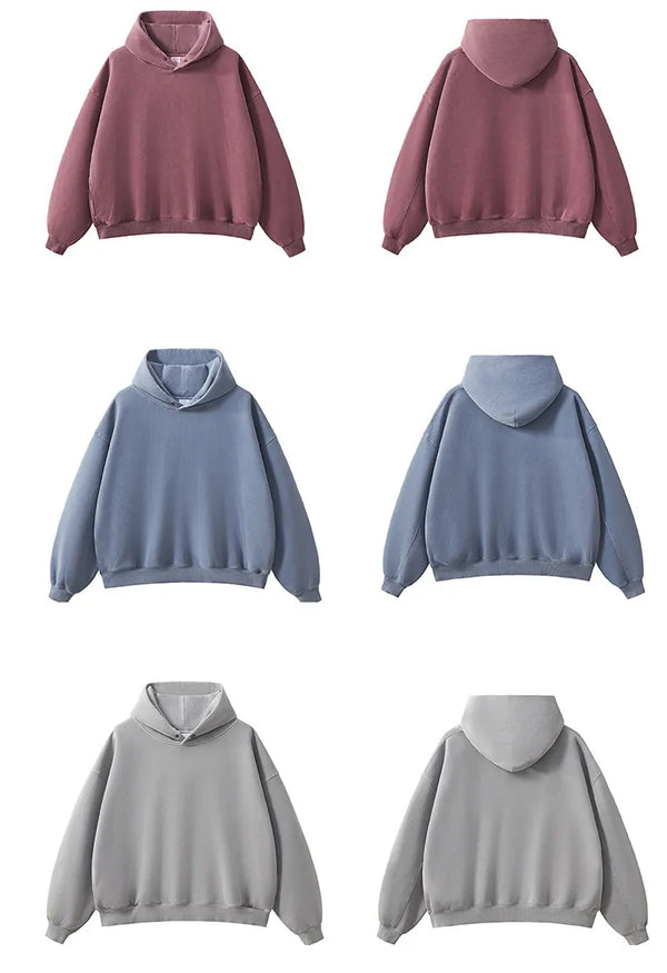 SPARK Unisex Washed-Style Plush-Lined Sweatshirt Set PL8305