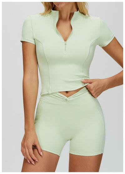 SPARK Half-zip Yoga Fitness Short Sleeved ZC4514