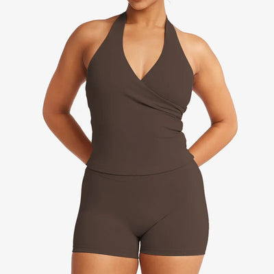 SPARK Halter Neck Vest Yoga Clothes Two Piece Set RX1346