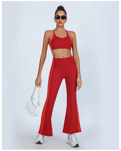 SPARK Color Blocking Criss-cross Back Yoga Two-piece Set PBD70