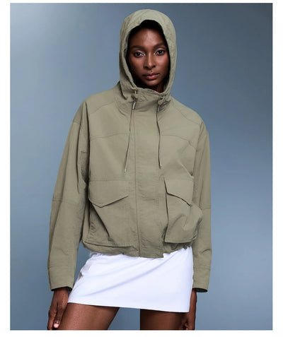 SPARK Light Outdoor Waterproof Hooded Jacket For Women DQ25126