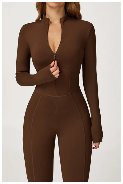 SPARK Plush Warm Stand Collar Zipper Long-sleeved Jumpsuit ZC5050