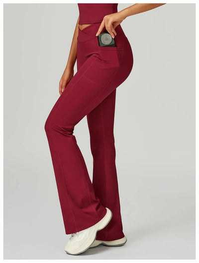 SPARK Cross High Waist Flared Pants for Women ZC2030