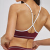 SPARK Women's Contrast Color Spaghetti Straps Yoga Sport Bra ZC3562