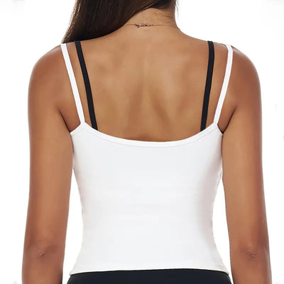 SPARK Fake Two-Piece Square Neck Yoga Tank Top ZC3092