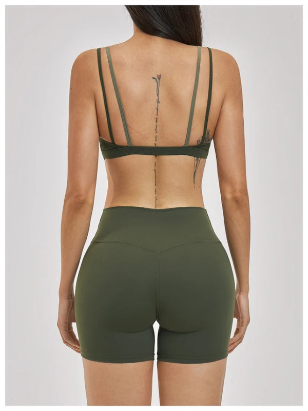 SPARK Women's Double-layer Fake Two-piece Color-Blocking Yoga Bra ZC6116