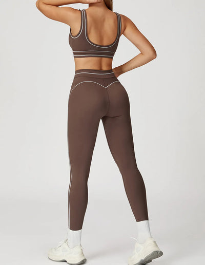 SPARK Contrast Color Sanded Folded High Waist Leggings ZC7028