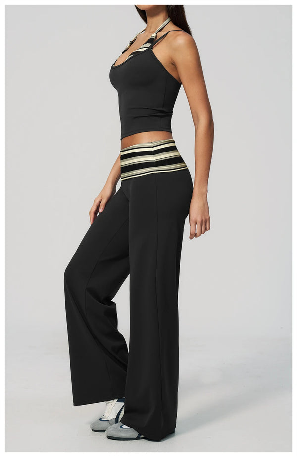 SPARK Retro Polka Dot Fold-Over Yoga Pants ZC4549