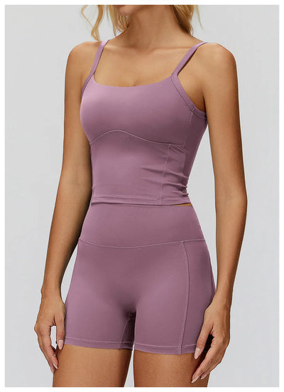 Women's tank top for yoga and running in purple