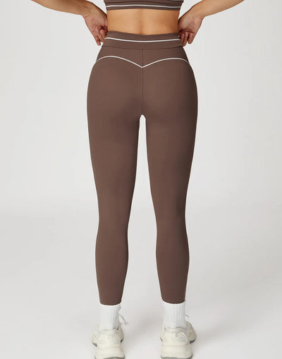 SPARK Contrast Color Sanded Folded High Waist Leggings ZC7028