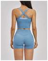 SPARK Women’s 2-in-1 Color Block Cross Back Yoga Tank Top ZC6116