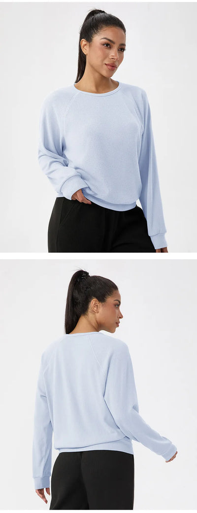 SPARK Women's Waffle Solid Color Sweatshirts YEL52569