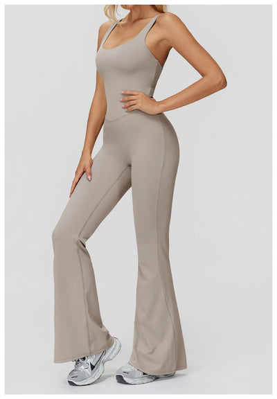 SPARK Butterfly Back Yoga Flared Jumpsuit For Women ZC9506