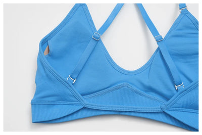 SPARK Seamless Ribbed 3-Way Convertible Yoga Sports Bra ZC3597