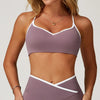 SPARK Color Block Cross Straps Sports Bra ZC9253