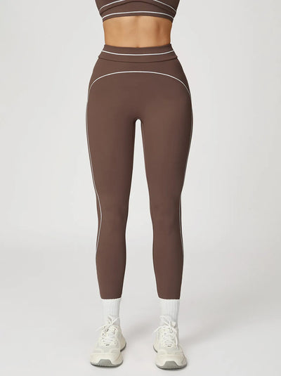 SPARK Contrast Color Sanded Folded High Waist Leggings ZC7028