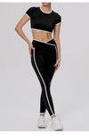 SPARK Contrast Color Short-Sleeve Yoga Tops RX6008