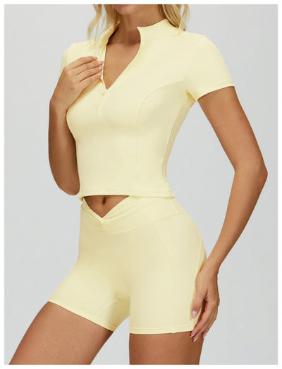 SPARK Half-zip Yoga Fitness Short Sleeved ZC4514