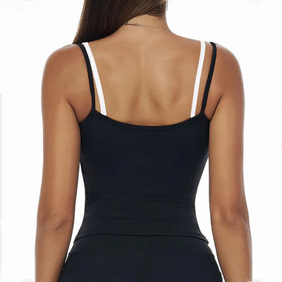 SPARK Fake Two-Piece Square Neck Yoga Tank Top ZC3092