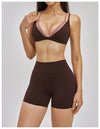 SPARK Women's Double-layer Fake Two-piece Color-Blocking Yoga Bra ZC6116