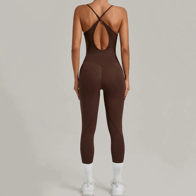 SPARK Cross Adjustable Shoulder Straps Fitness Jumpsuit QS0012